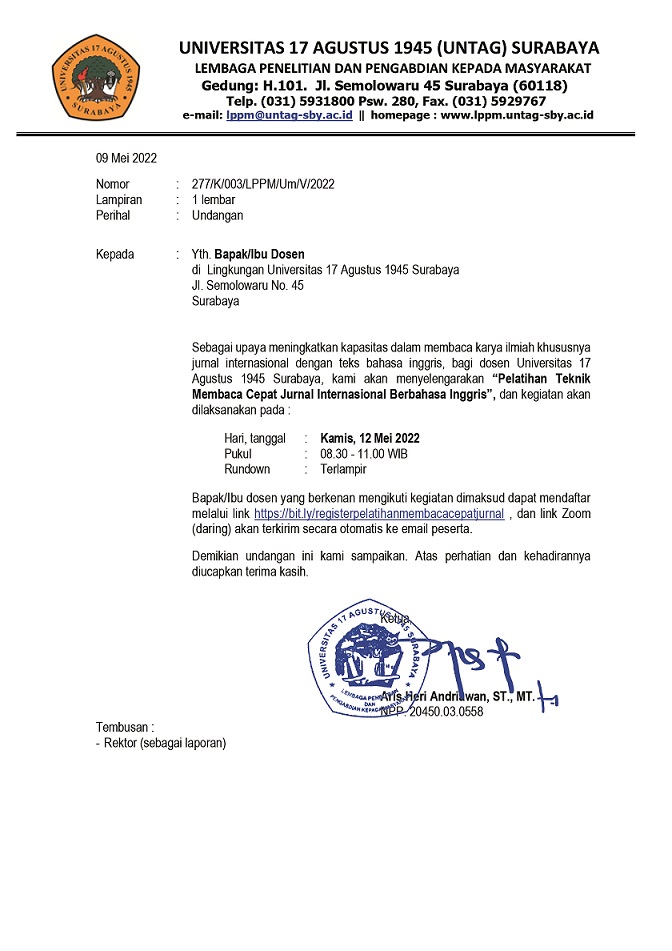 Pelatihan Teknik Membaca Cepat Jurnal Internasional Berbahasa Inggris