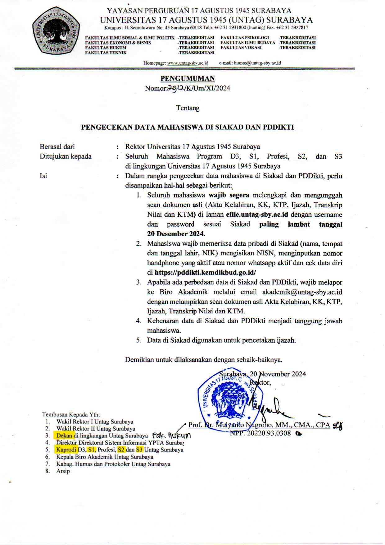 Pengecekan Data Mahasiswa di SIAKAD dan PDDIKTI