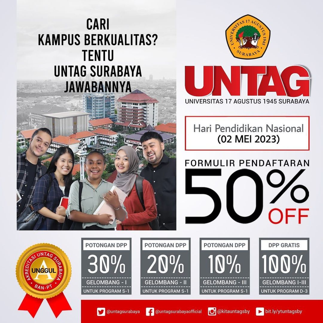 Diskon 50% untuk Pendaftaran Mahasiswa Baru Pada Hari Pendidikan Nasional