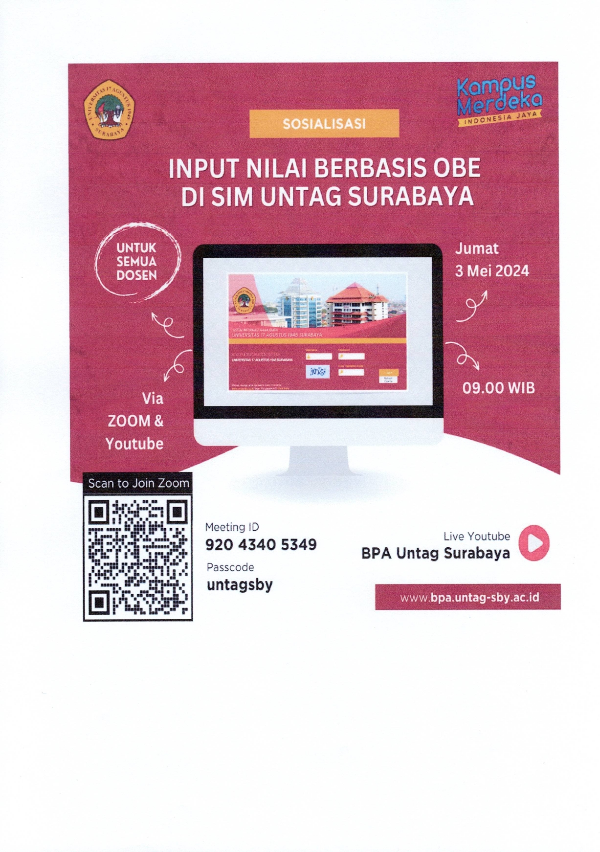 Sosialisasi Input Nilai Berbasis OBE