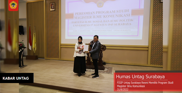 UNTAG SURABAYA RESMIKAN PRODI MAGISTER ILMU KOMUNIKASI 