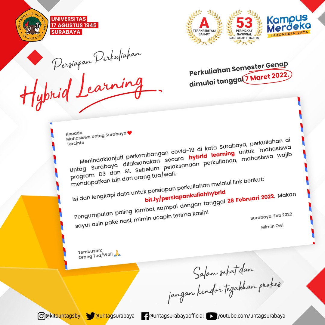PERSIAPAN HYBRID LEARNING GENAP 2021/2022