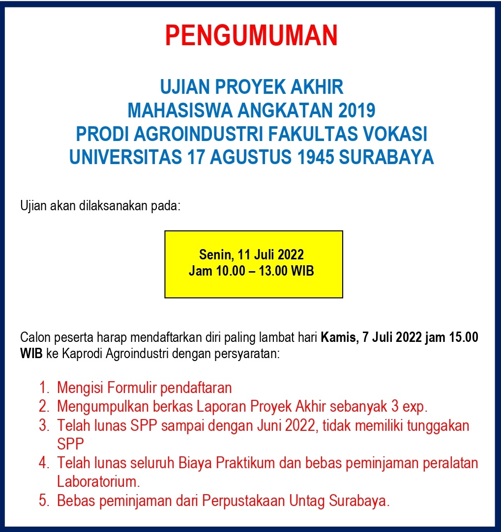 UJIAN PROYEK AKHIR MAHASISWA ANGKATAN 2019