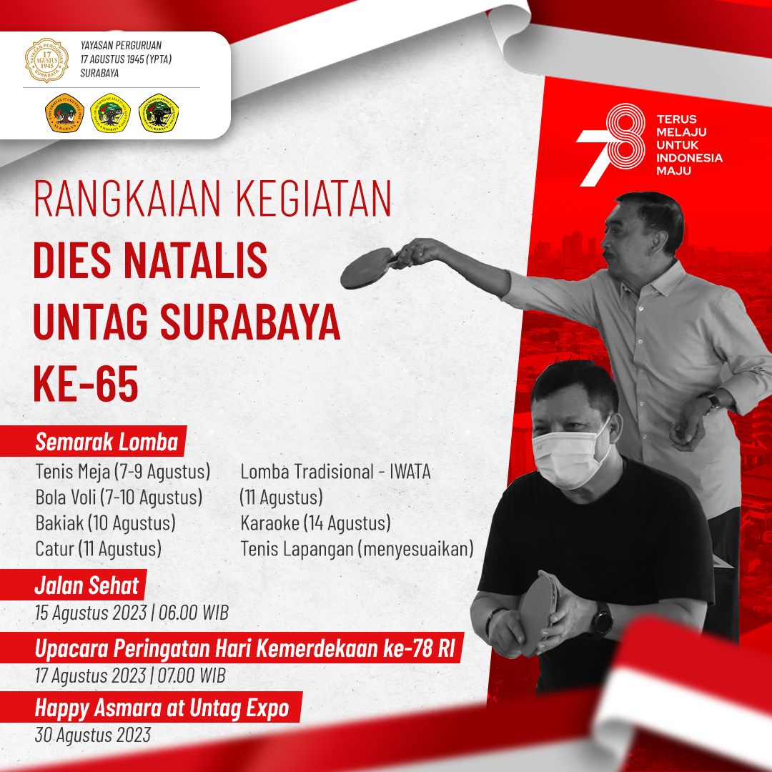 Rangakaian Dies Natalis Untag Surabaya Ke-65