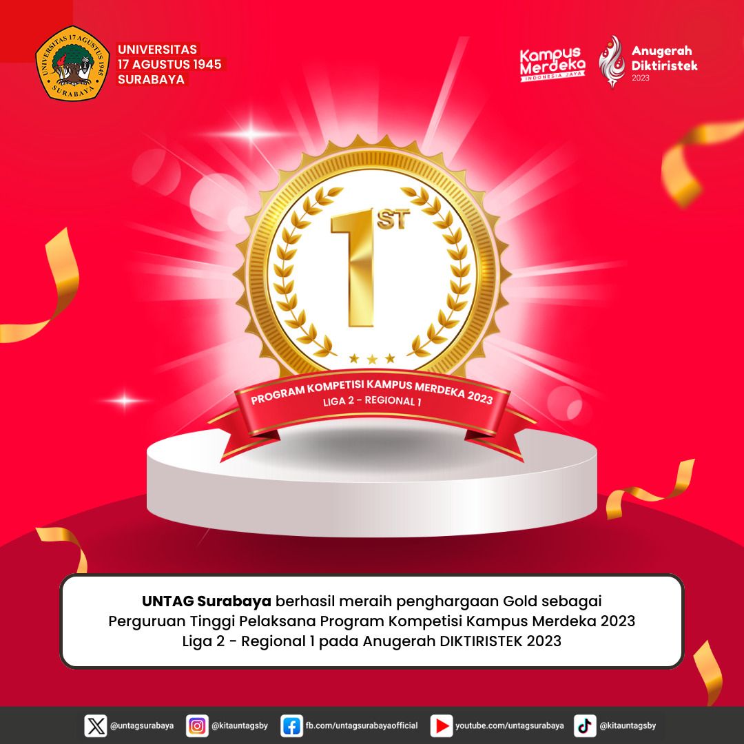 UNTAG Surabaya Raih Peringkat 1 Pelaksana Program Kompetensi Kampus Merdeka 2023