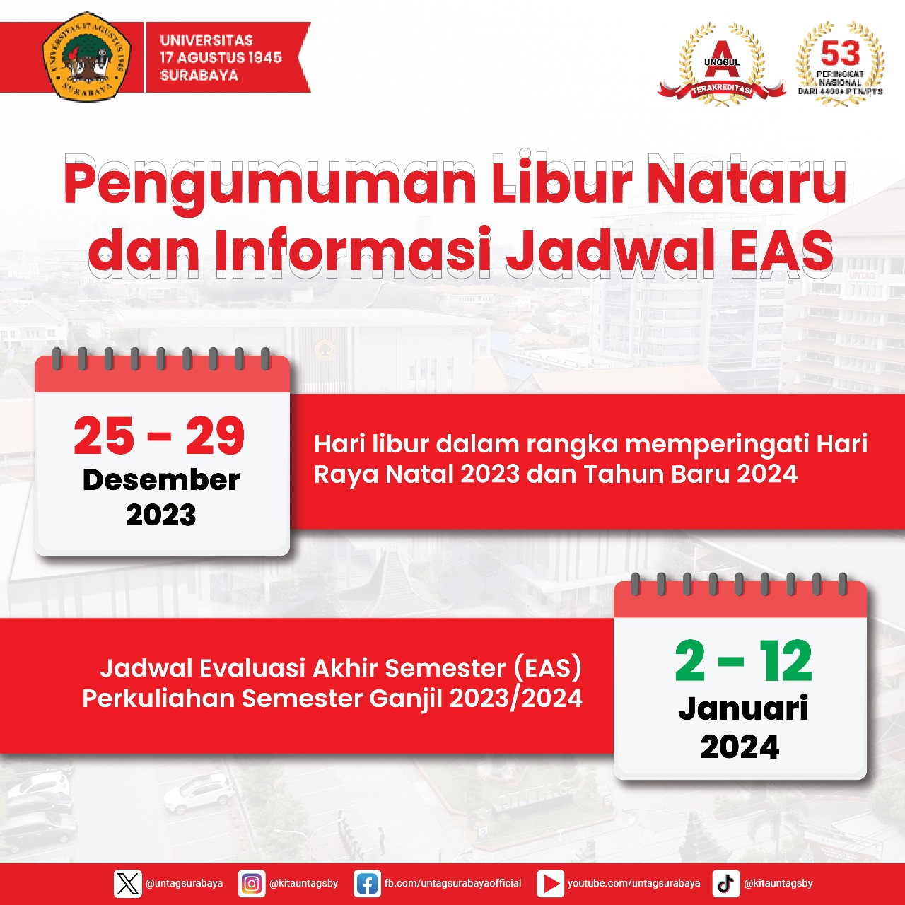 Pengumuman Libur Nataru dan Informasi Jadwal EAS