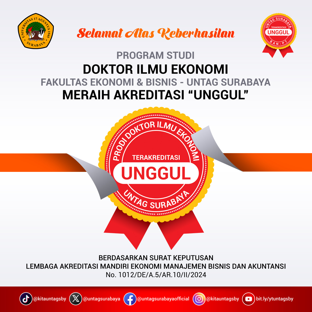 Selamat Atas Keberhasilan Program Studi Doktor Ilmu Ekonomi
