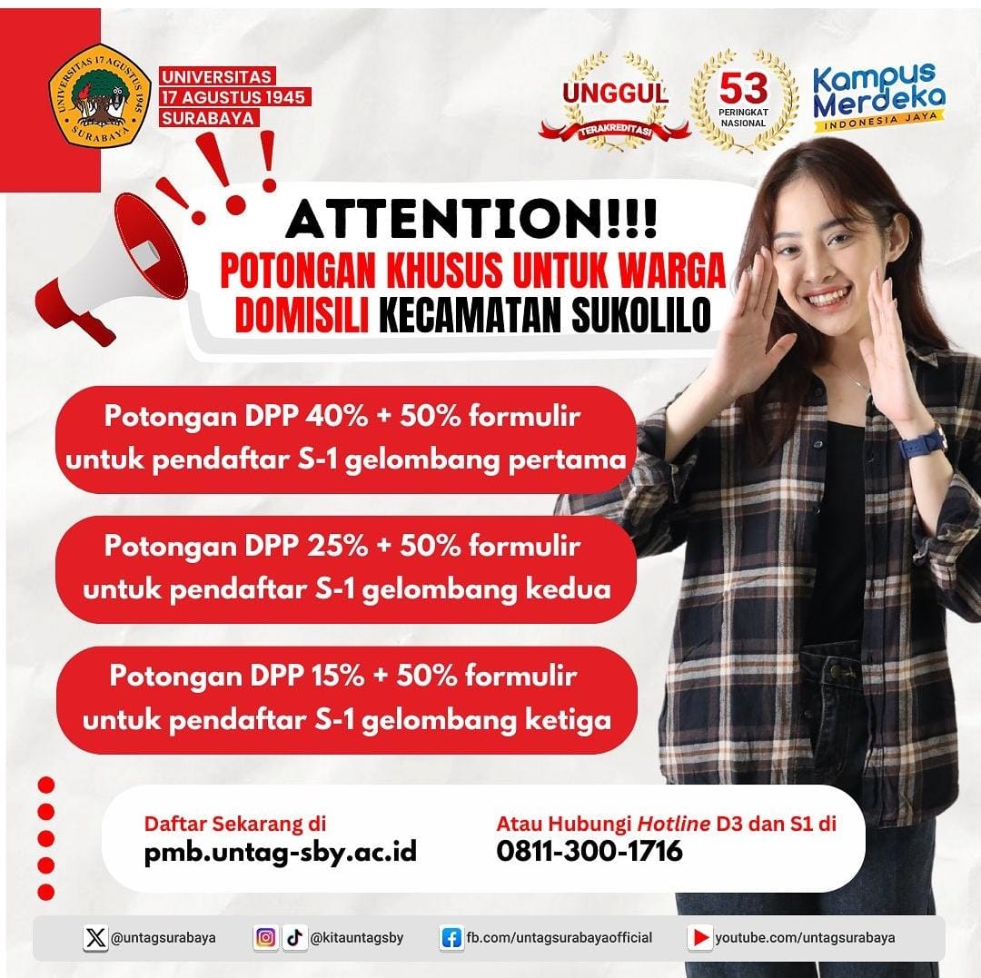 Potongan Khusus Untuk Warga Domisili Kecamatan Sukolilo