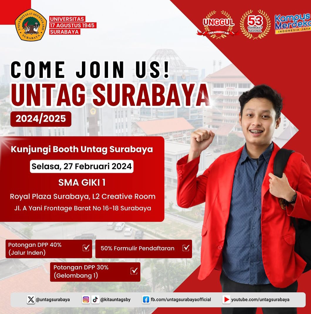 Kunjungi Booth Untag Surabaya di SMA GIKI 1