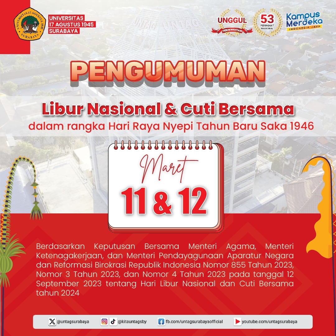 Pengumuman Libur Nasional & Cuti Bersama