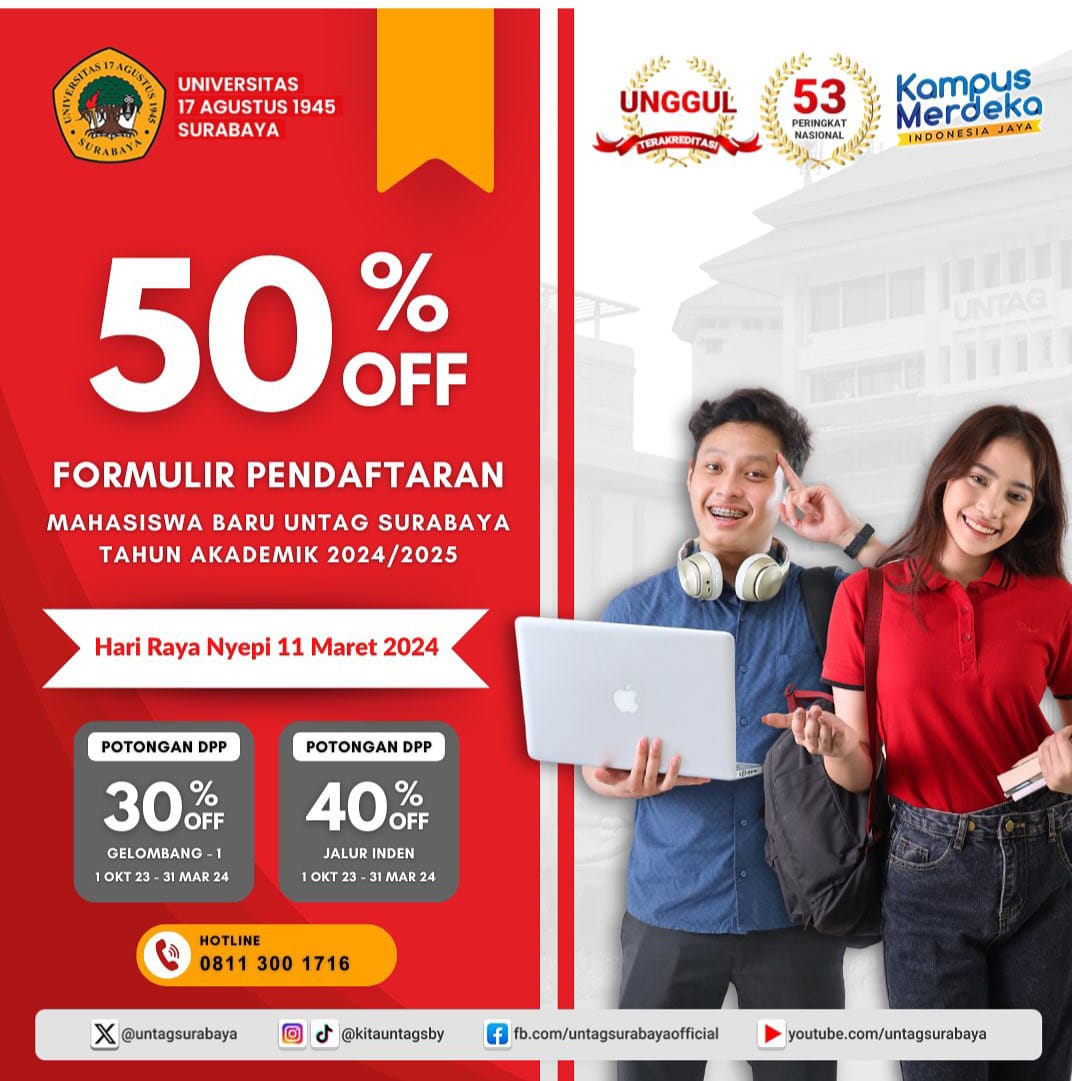 Diskon 50% Pendaftaran Mahasiswa Baru Peringatan Hari Raya Nyepi 2024