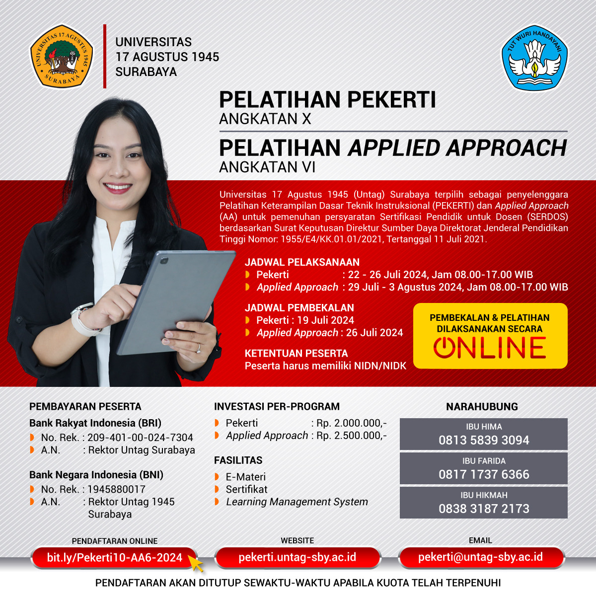 Pelatihan Pekerti ke X dan Applied Approach ke VI