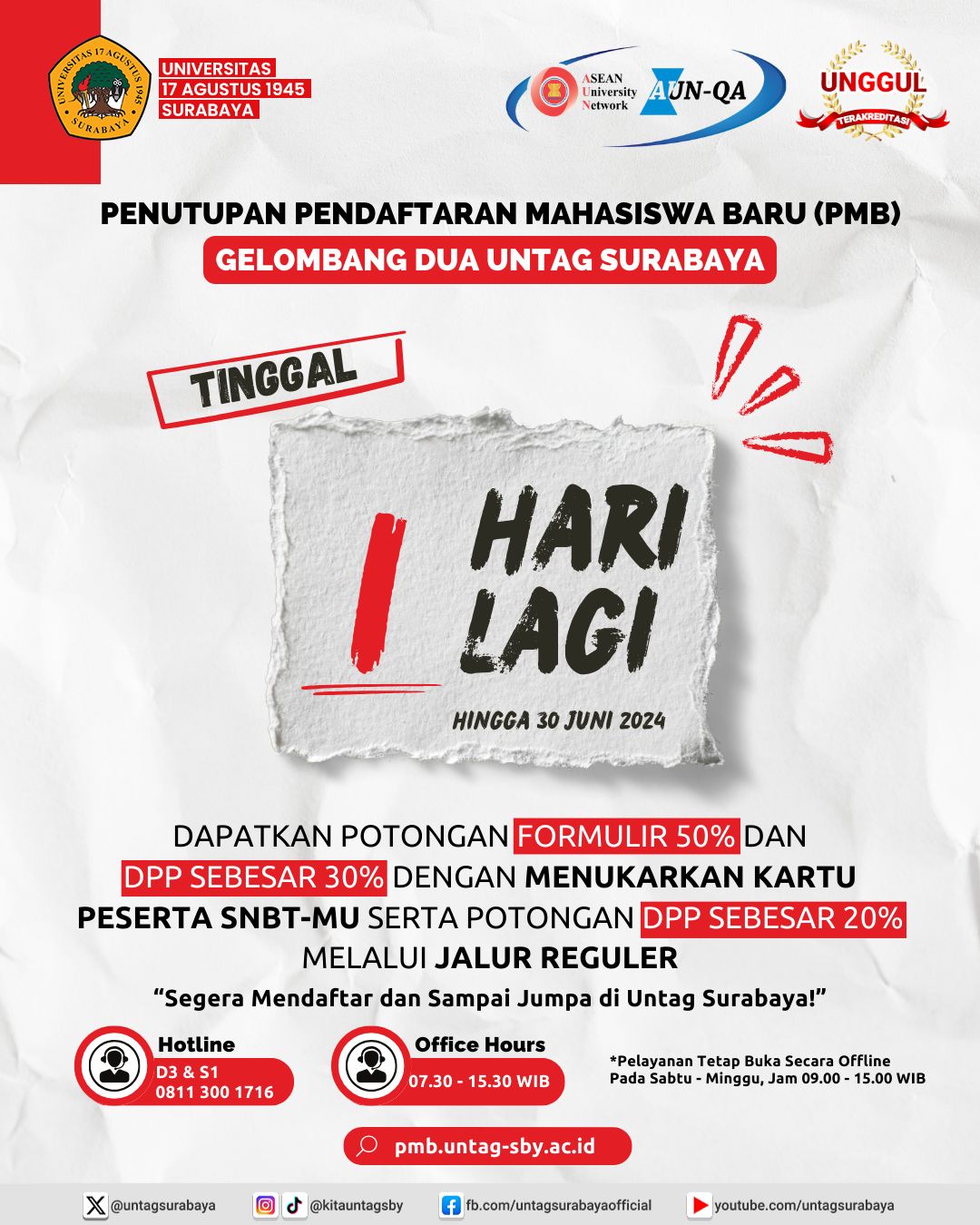 Tinggal 1 Hari Lagi Penutupan Gelombang II