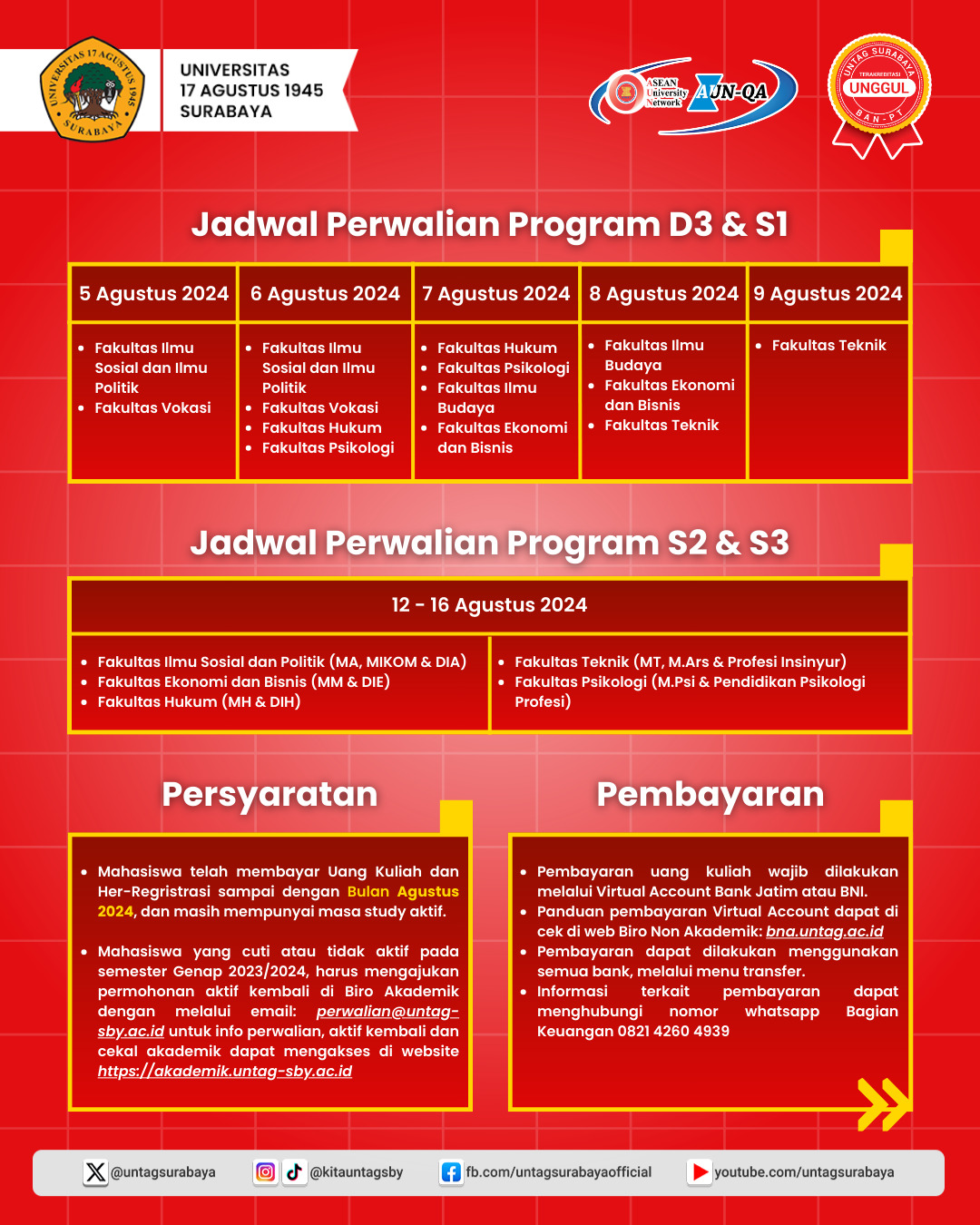 Jadwal Perwalian Semester Gasal 2024/2025