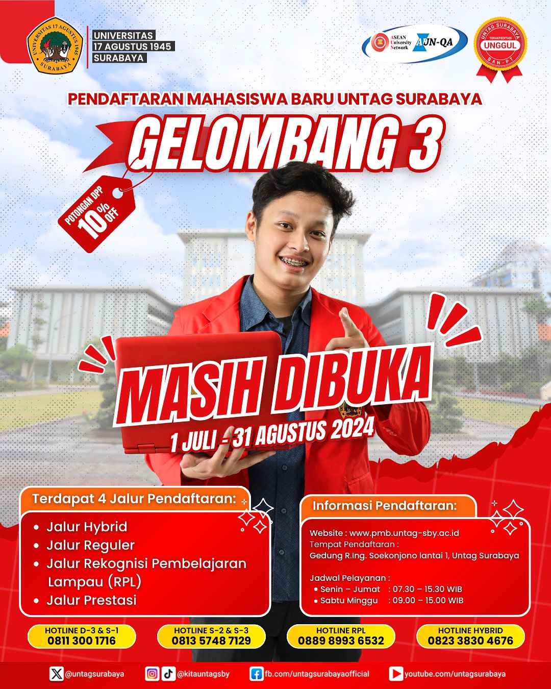Pendaftaran Mahasiswa Baru Gelombang III Masih Dibuka !!