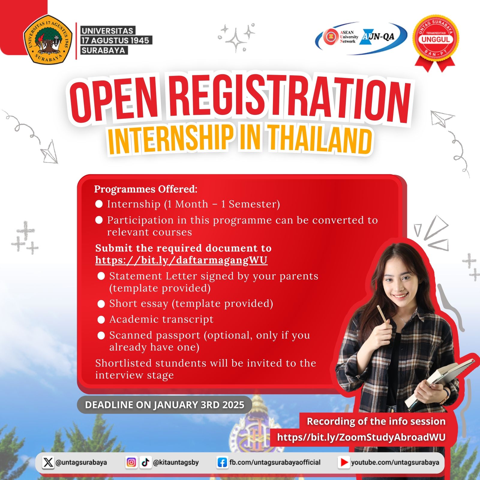 Open Registration Intership In Thailand