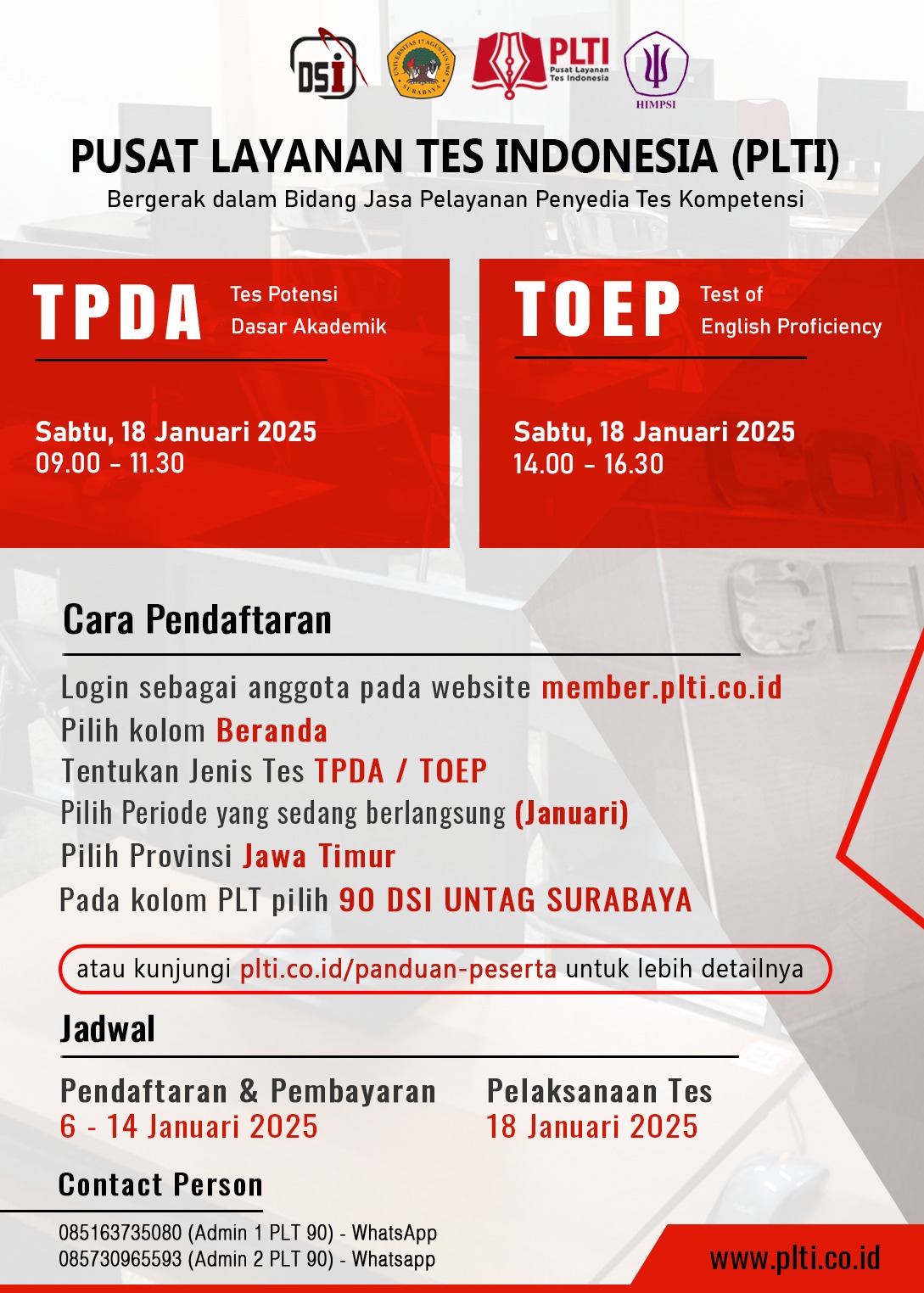 Pendaftaran TPDA & TOEP