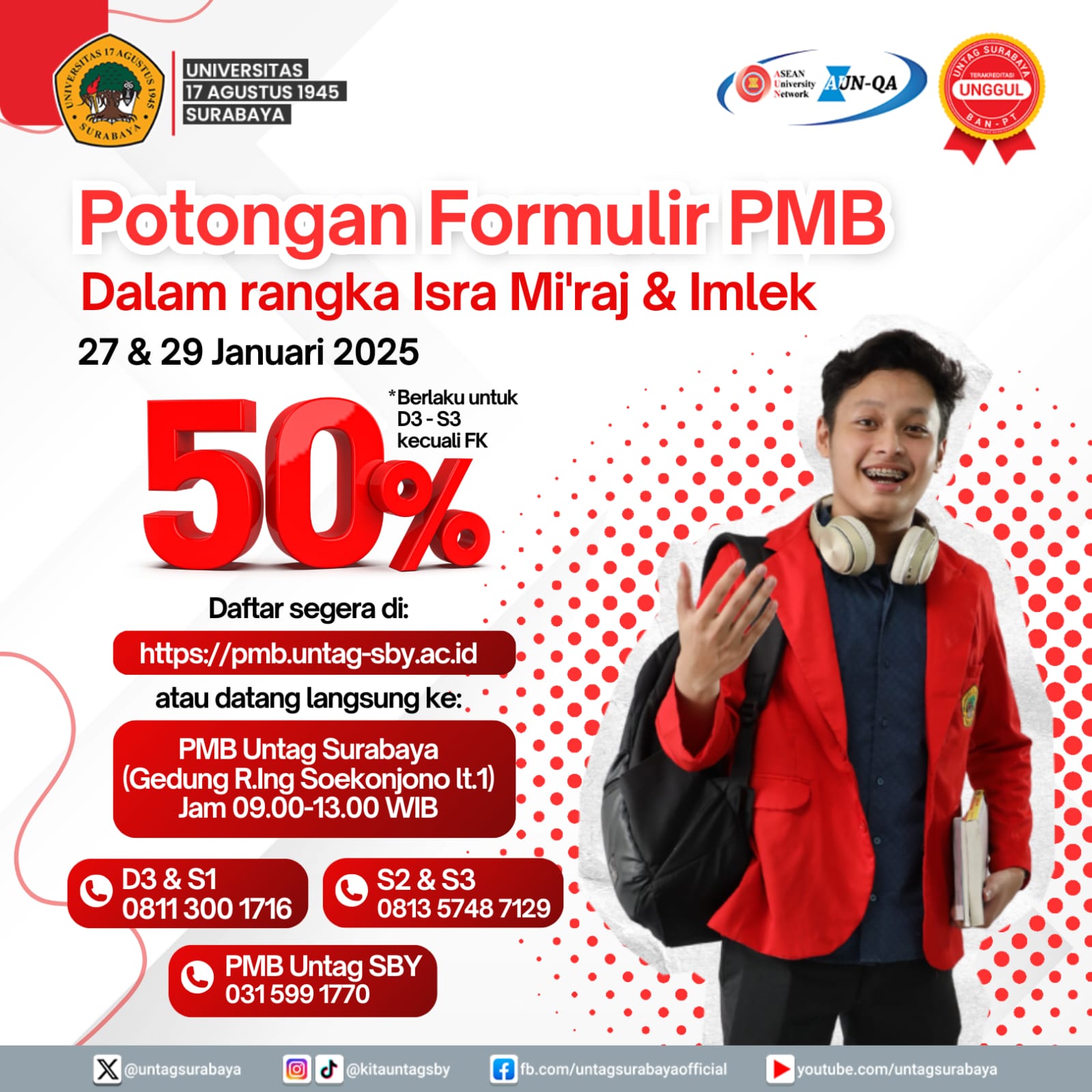 Potongan Formulir PMB 50% dalam Rangka Isra Miraj & Imlek