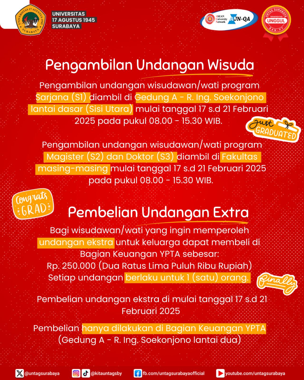 S&K Pengambilan Undangan Wisuda Serta Pembelian Tiket Extra