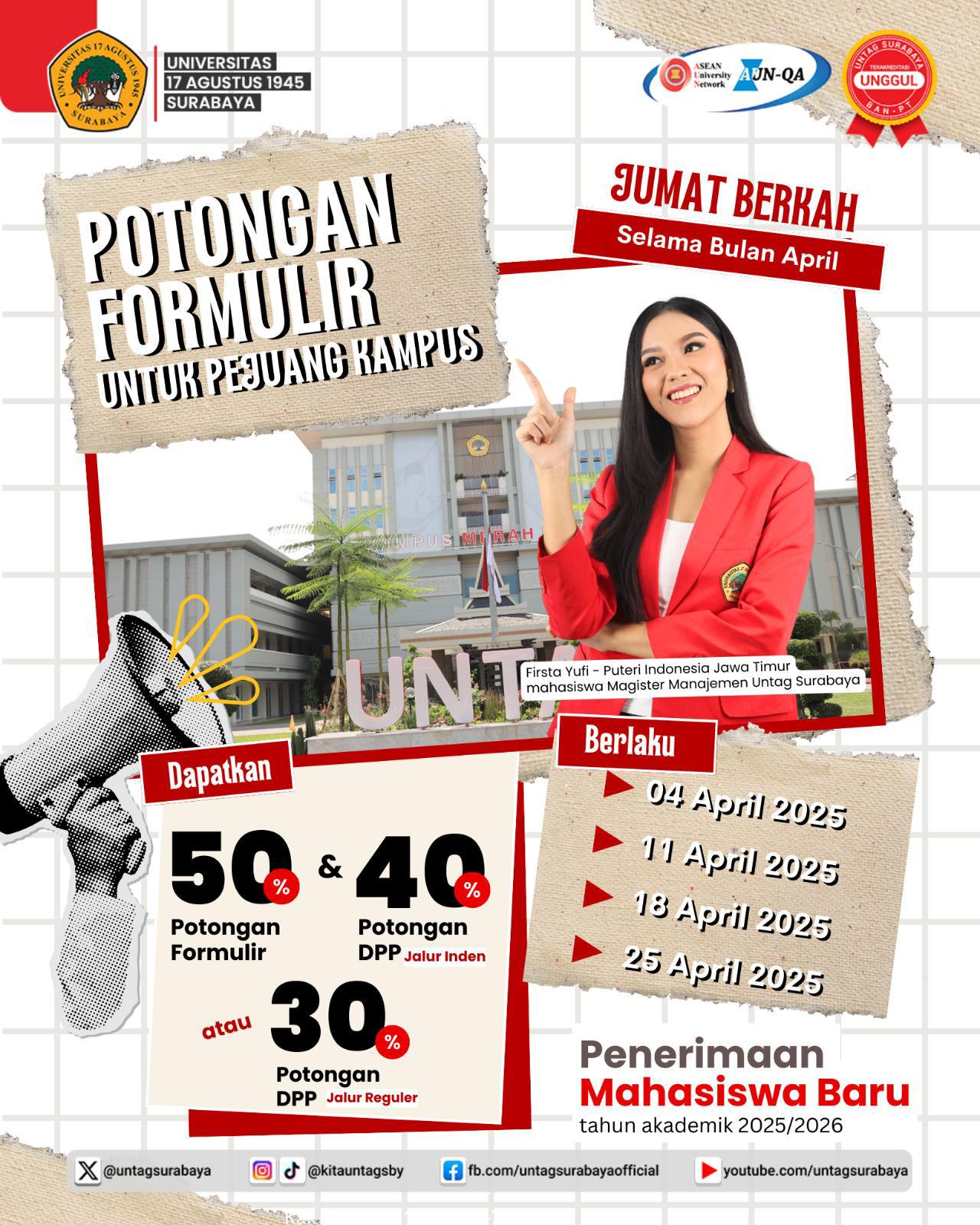 Diskon Pendaftaran Hari Jumat 18 April 2025 Bulan Maret