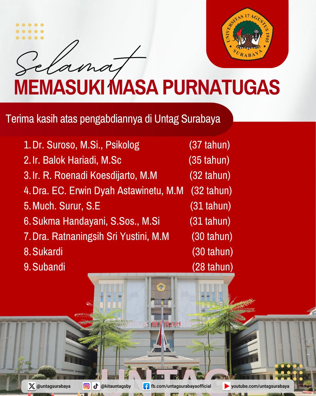 Selamat Memasuki Masa Purna Tugas