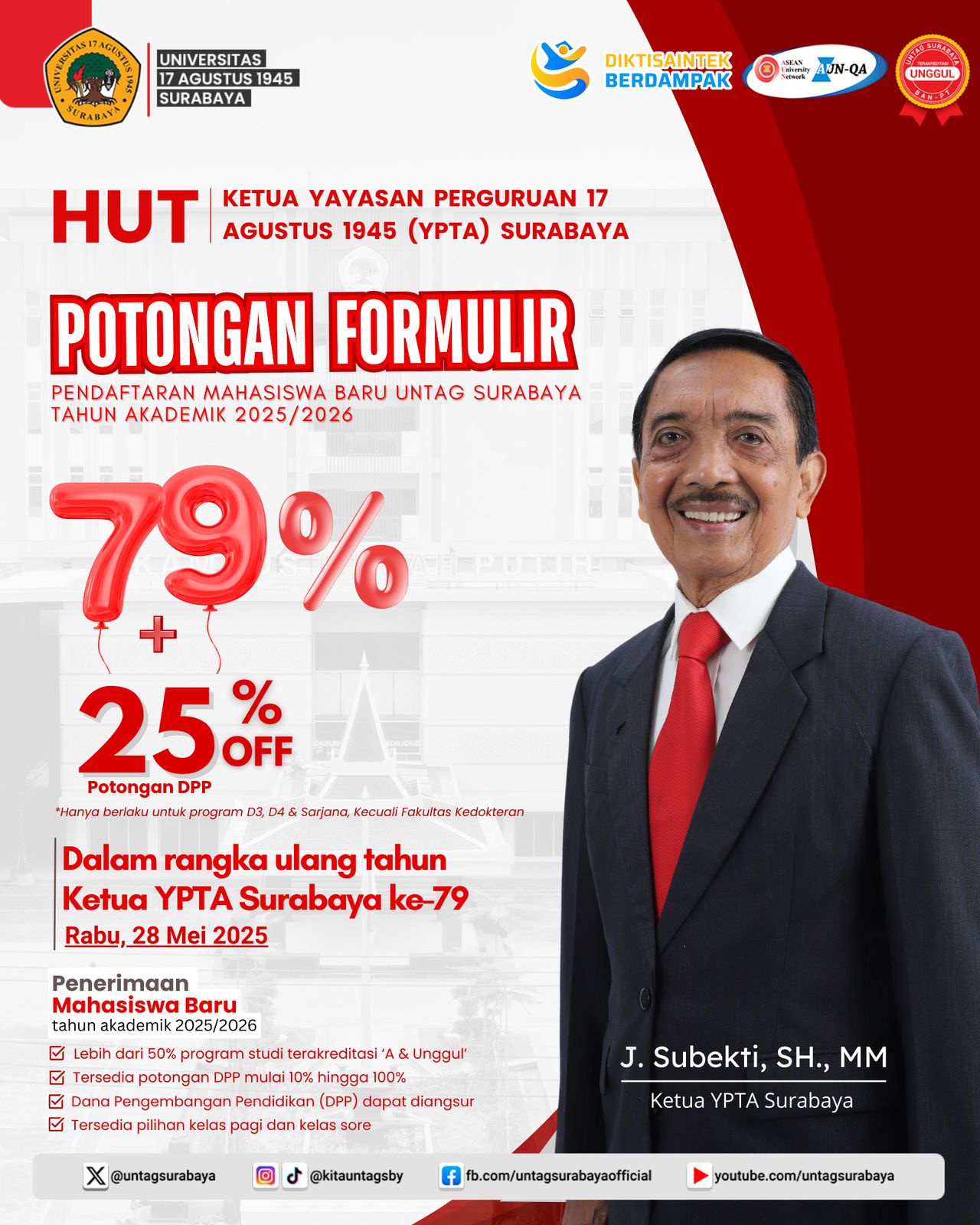 Diskon Potongan Formulir HUT Ketua YPTA Surabaya