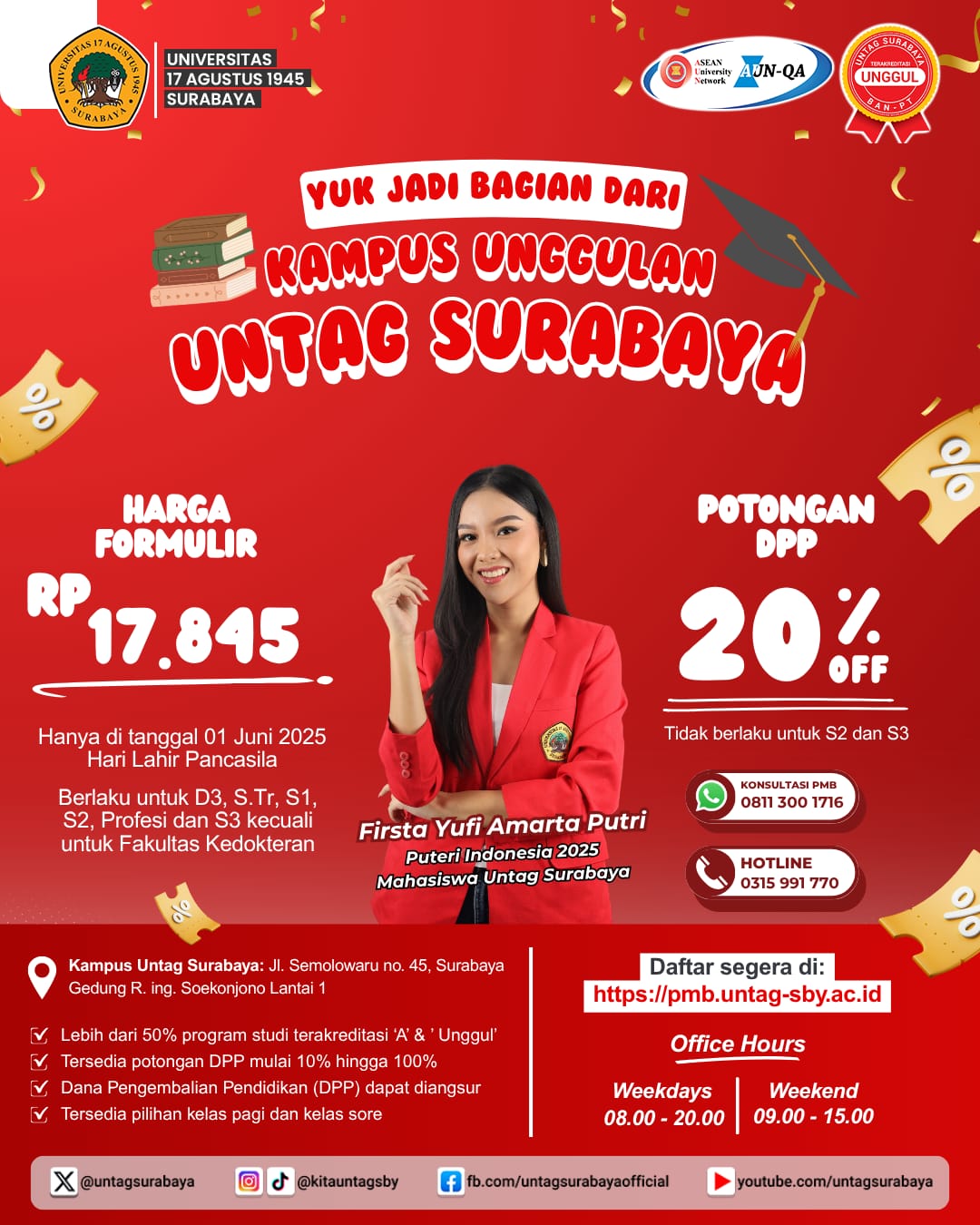 Yuk jadi bagian dari kampus UNTAG Surabaya