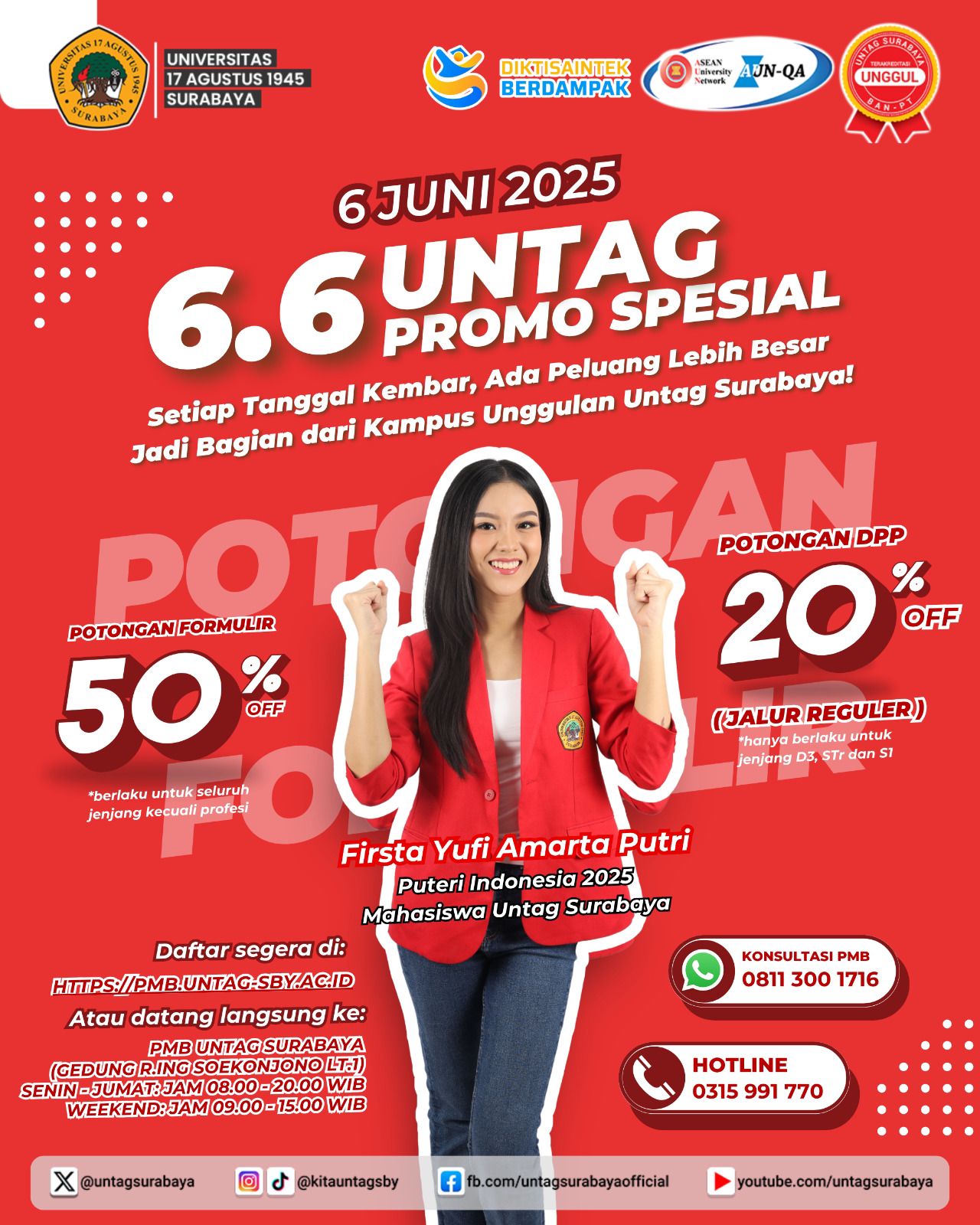 6.6 Promo Spesial Untag Surabaya Pendaftaran PMB