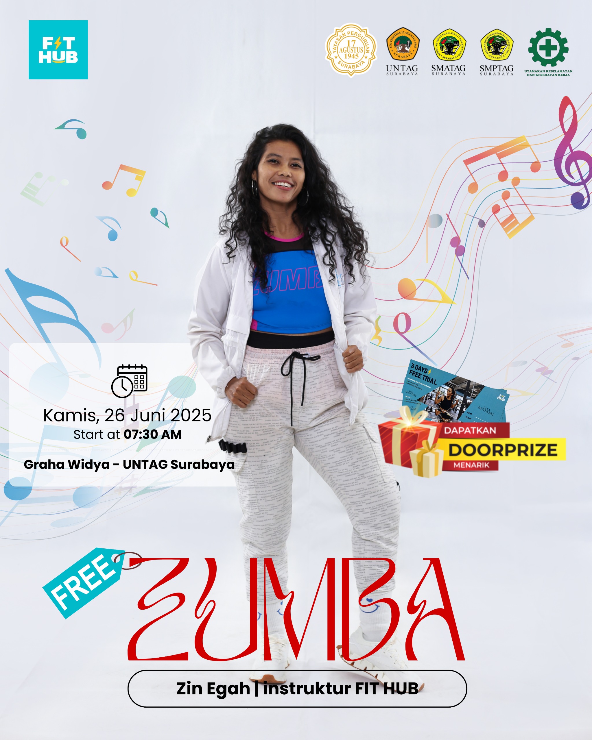 ZUMBA BERSAMA MANAJEMEN GEDUNG DAN LANDSCAPE YPTA SURABAYA