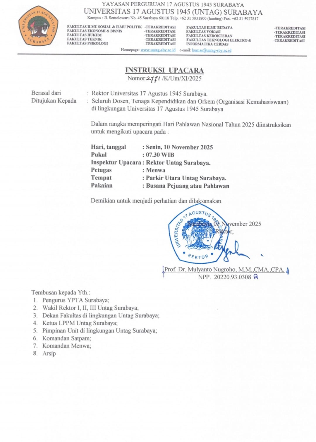 Edaran Upacara Bendera