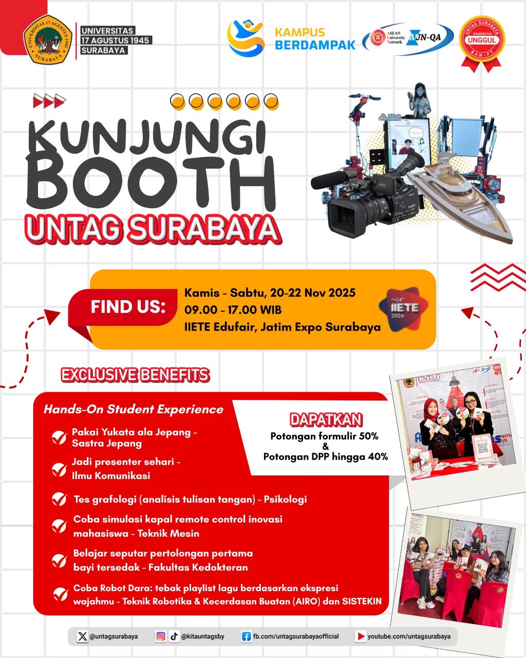 Ayo datang ke Booth Untag Surabaya