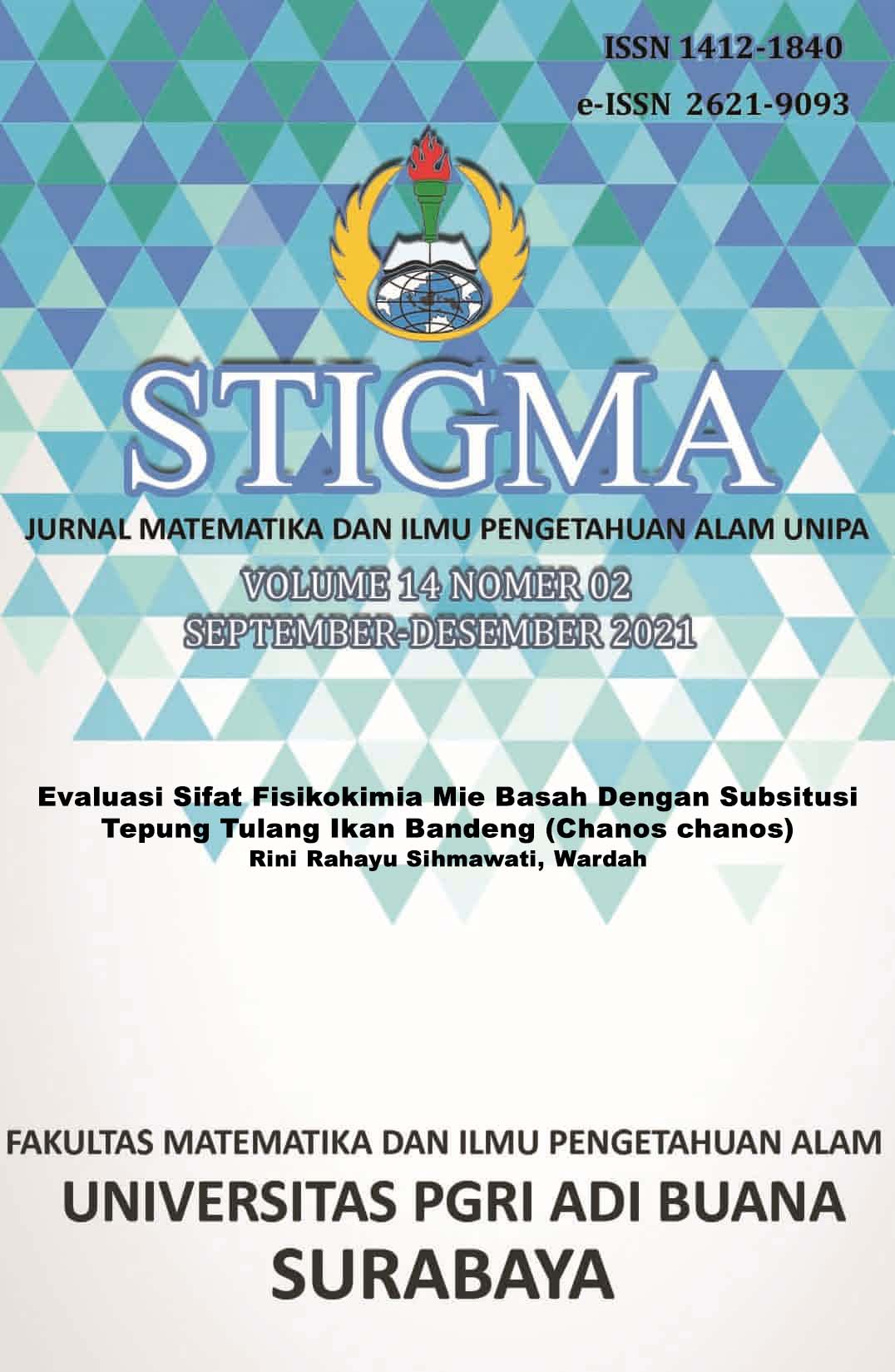 Evaluasi Sifat Fisikokimia Mie Basah Dengan Subsitusi Tepung Tulang Ikan Bandeng (Chanos chanos) - Jurnal STIGMA 14 NO. 2 September-Desember 2021