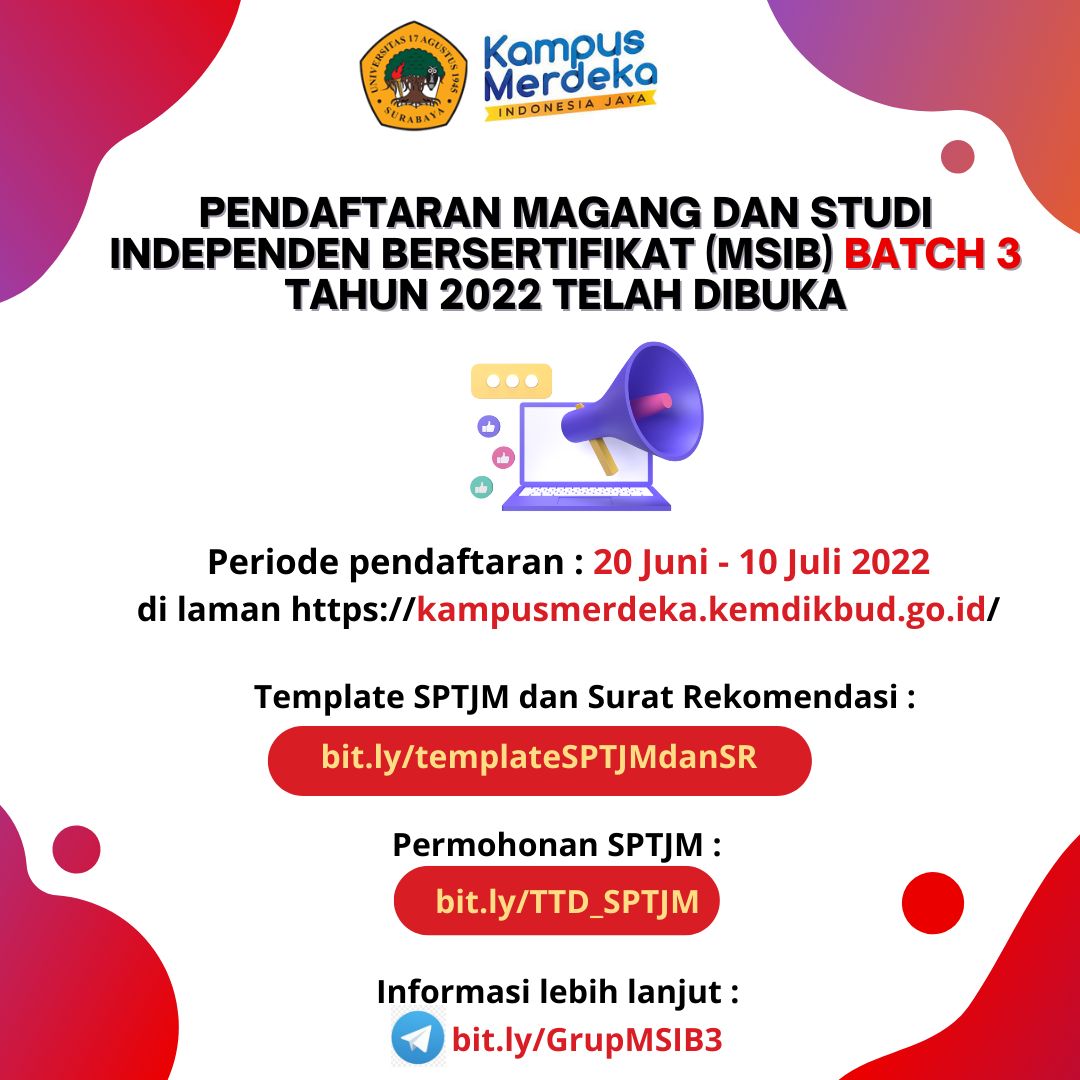 Pendaftaran Magang dan Studi Independent Bersertifikat (MSIB) Batch 3 Tahun 2022