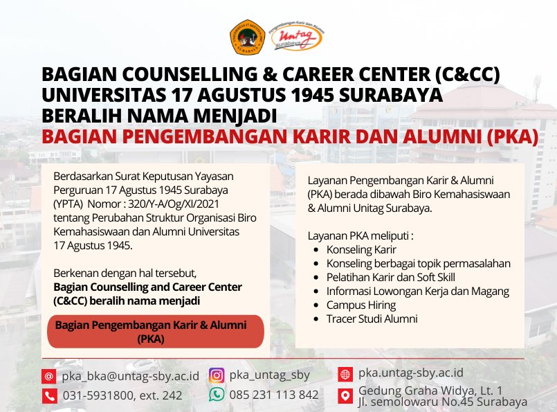 Pemberitahuan Perubahan Nama Counseling and Career Center (C&CC)