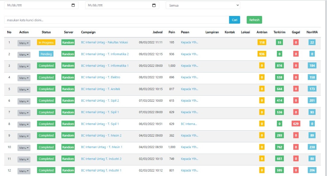 PERINGATAN DIESNATALIS FAKULTAS VOKASI DAN WHATSAPP BLAST INTERNAL JADI SARANA AGAR FAKULTAS VOKASI SEMAKIN DIKENAL MASYARAKAT